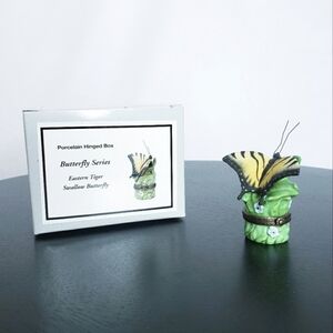 Eastern Tiger Swallow Butterfly Porcelain Hinged Box PHB Midwest